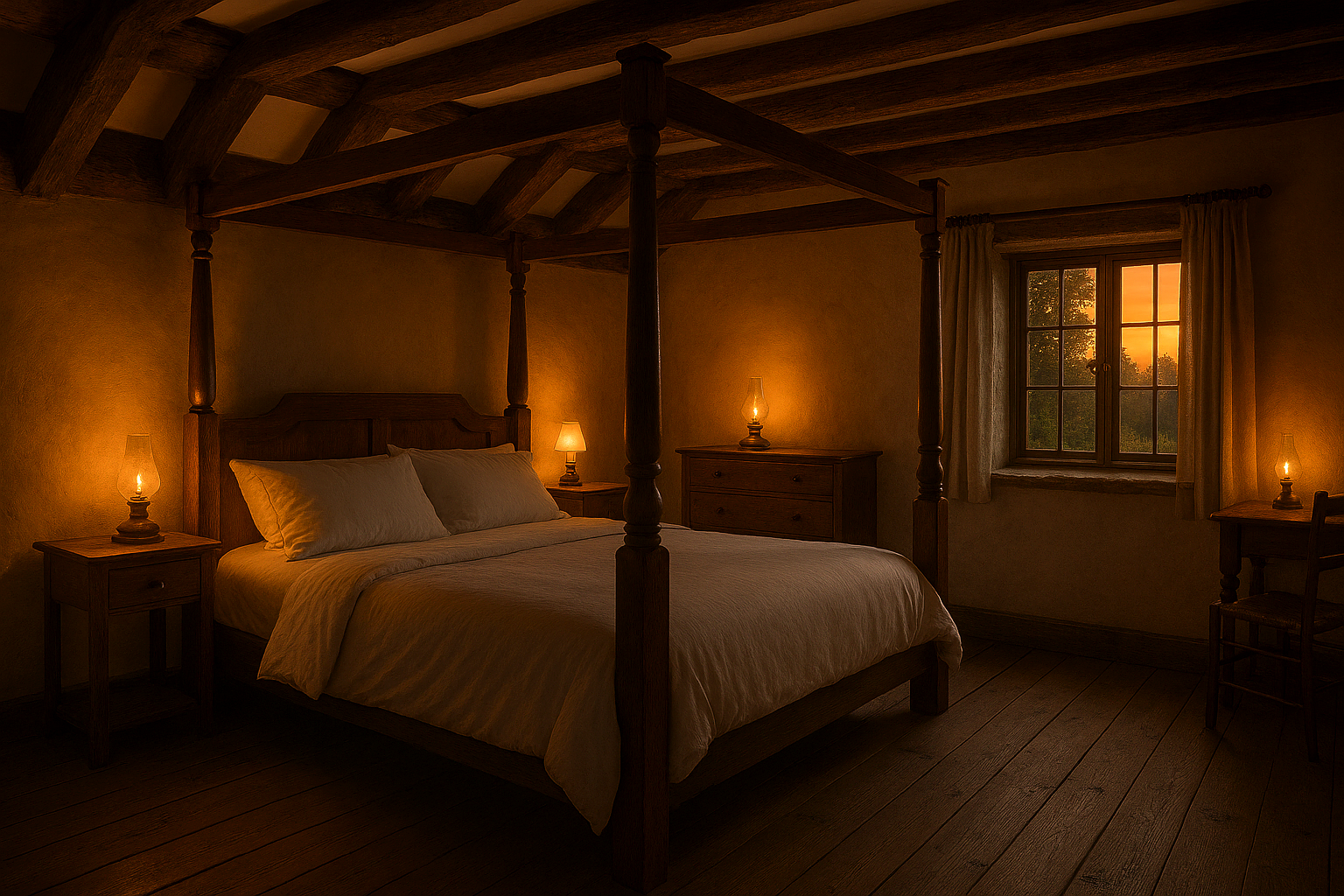image of a bedroom with a poster bed