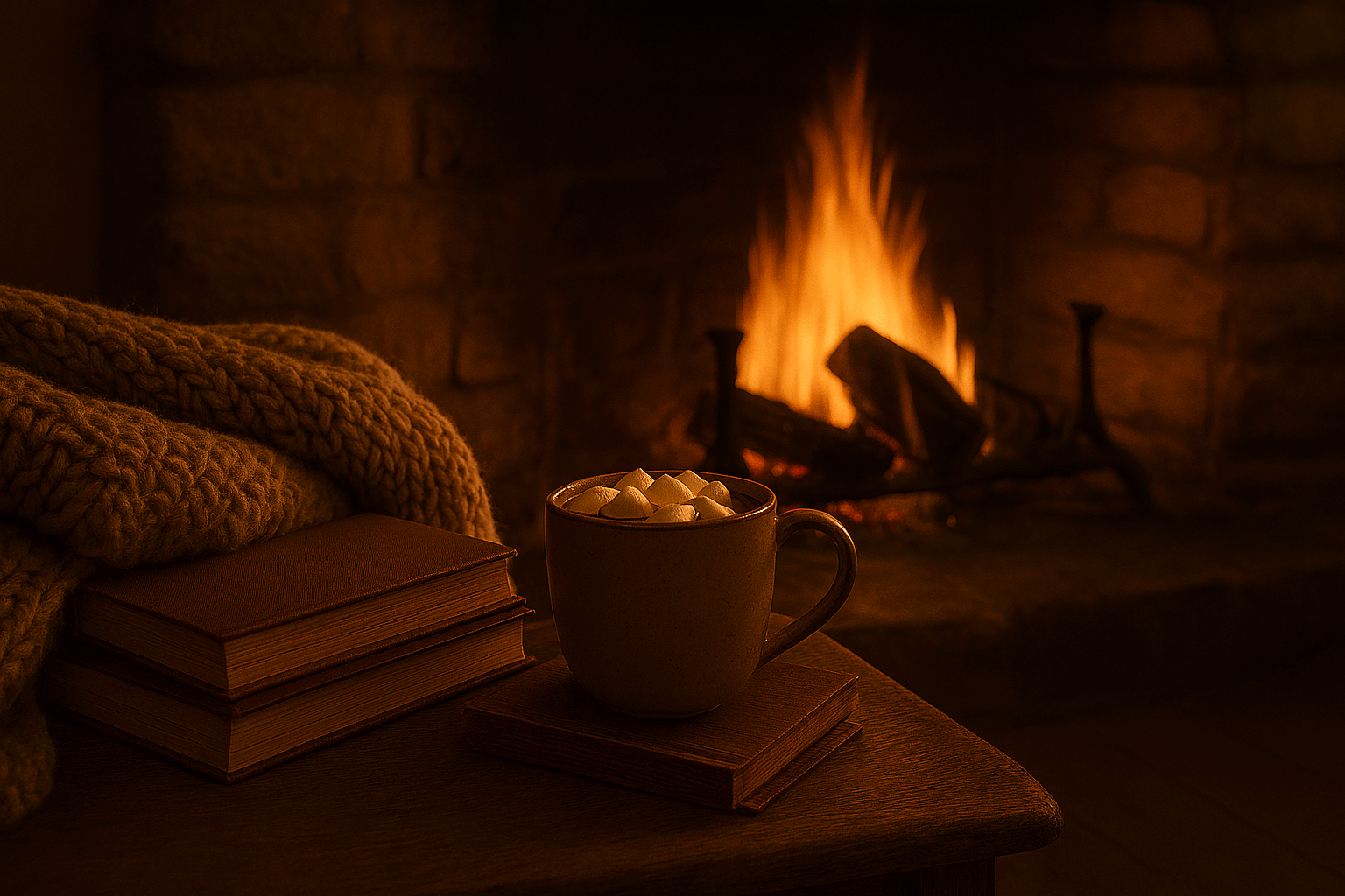 image of a cozy warm fireplace
