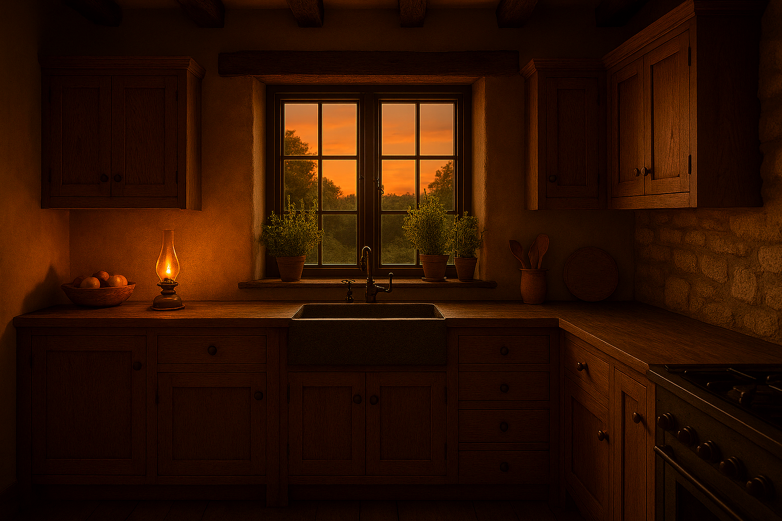 image of a beautiful rustic kitchen